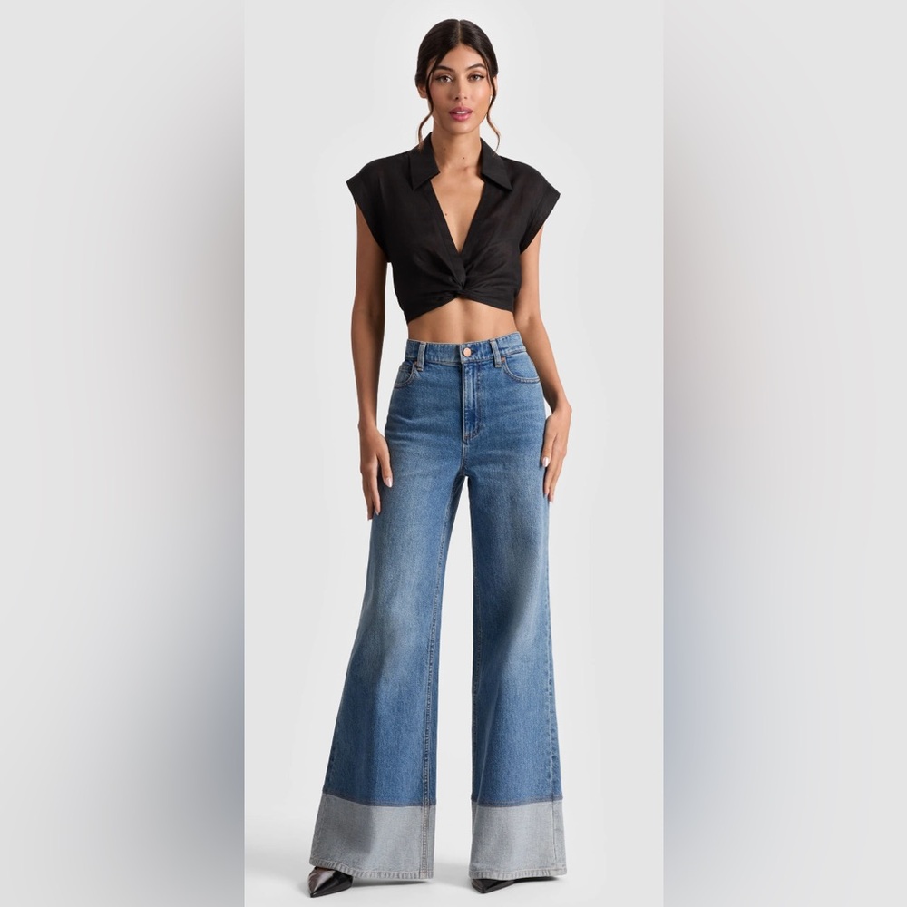 Alice + Olivia Mila Twisted Crop Top - Picture 2 of 7